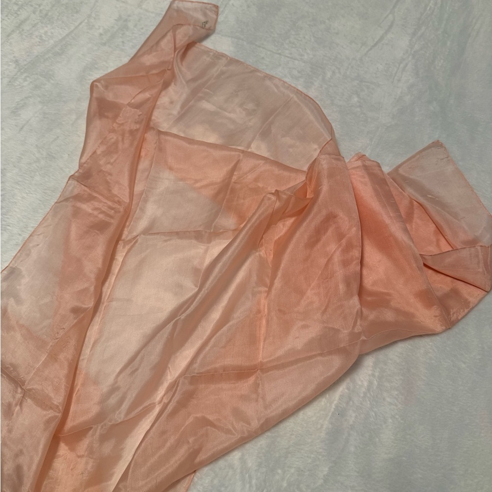 Vintage Silk Peach Sheer Scarf